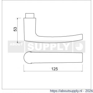 Ami 332/125 deurkruk gatdeel aluminium M6 zwart RAL 9005 structuur finish - S10901773 - afbeelding 2
