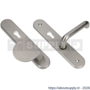 Ami VHB 250/15 KT senioren veiligheidslangschild SKG*** kerntrekbeveiliging Archi Design ovaal omkeer VHB 250/50/1 kerntrek KT 72 omkeer deurduwer 90/83 links en deurkruk 356 Irox deurdikte 38-42 mm - S10901127 - afbeelding 1