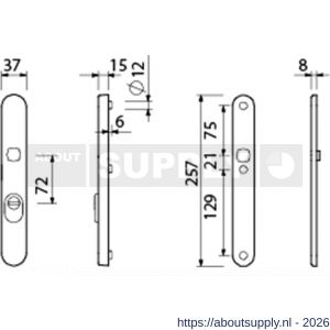 Ami VHB 257/37/2 KT veiligheidssmalschild SKG*** kerntrekbeveiliging ovaal VHB 257/32/2 buiten kerntrek KT 72 en 257/32/2 binnen blind F1 deurdikte 53-57 mm - S10901667 - afbeelding 2