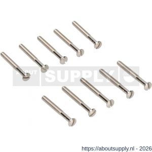 Ami deurbeslag patentschroef met zaagsnede ijzer vernikkeld M4x38 mm voldraad set 10 stuks - S10900174 - afbeelding 1
