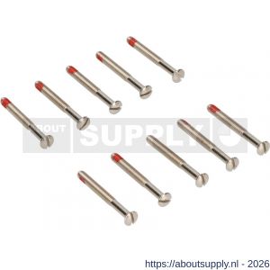 Ami deurbeslag patentschroef met zaagsnede ijzer vernikkeld M4x38 mm voldraad borgmiddel set 10 stuks - S10900175 - afbeelding 1