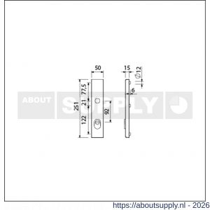 Ami VHB 251/15 KT veiligheidslangschild SKG*** kerntrekbeveiliging buitenlangschild 251/50/15 kerntrek KT 92 mm F1 - S10901492 - afbeelding 2