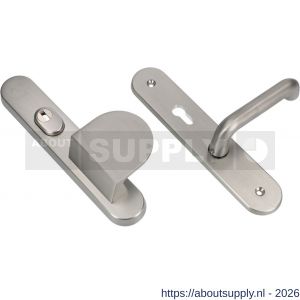 Ami VHB 250/15 KT senioren veiligheidslangschild SKG*** kerntrekbeveiliging Archi Design ovaal omkeer VHB 250/50/1 kerntrek KT 72 omkeer deurduwer 90/83 rechts en deurkruk 356 Irox deurdikte 38-42 mm - S10901125 - afbeelding 1