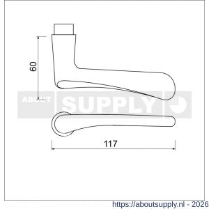 Ami 336 deurkruk aluminium deurdikte 38-42 mm F2 - S10900340 - afbeelding 2