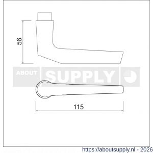 Ami 354 deurkruk aluminium deurdikte 38-42 mm F2 - S10900348 - afbeelding 2