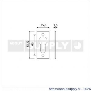 Ami 4 vlak cilinderrozet aluminium afdekplaatje nummer 4 vlak profielcilinder PC gat F2 - S10900463 - afbeelding 2