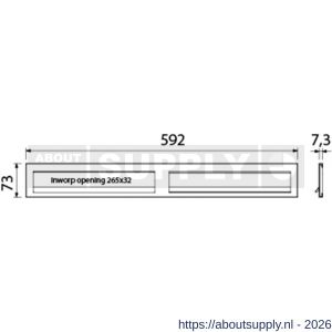 Ami DL postkast briefplaat met veer aluminium 2 delig 592 mm F1 2x 265 mm inworp 32x265 mm - S10900058 - afbeelding 2