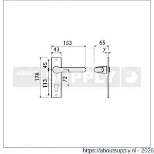 Ami KS 178/43-386 kruk-kruk garnituur deurkruk 386 Rota kortschild 178/43 profielcilinder PC 72 F1 - S10900120 - afbeelding 2