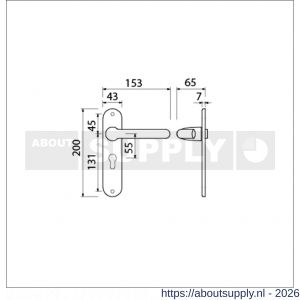 Ami LS 200/1/7-386 kruk-kruk garnituur deurkruk 386 Rota langschild 200/1/7 profielcilinder PC 55 F1 - S10900123 - afbeelding 2
