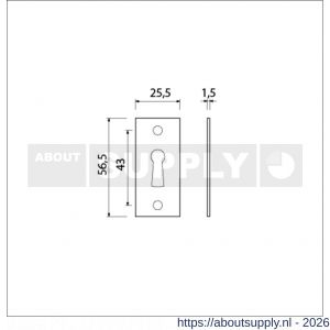 Ami 4 vlak sleutelrozet aluminium afdekplaatje sleutelgat F1 - S10900486 - afbeelding 2