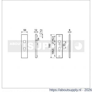 Ami VHB 193/50 veiligheidskortschild SKG*** VHB 193/50 buiten en binnen profielcilinder PC 55 F1 deurdikte 38-42 mm - S10901344 - afbeelding 2