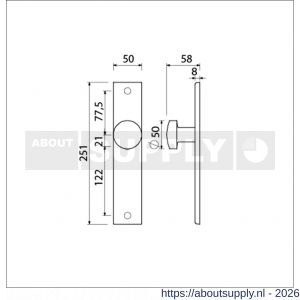 Ami 251/50/8 knoplangschild aluminium knop 169/50 vast langschild 251/50/8 blind R6,5 F1 - S10900760 - afbeelding 2