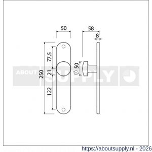 Ami 250/50/8/1 knoplangschild aluminium knop 169/50 vast langschild 250/50/1/8 blind R6,5 F1 - S10900756 - afbeelding 2
