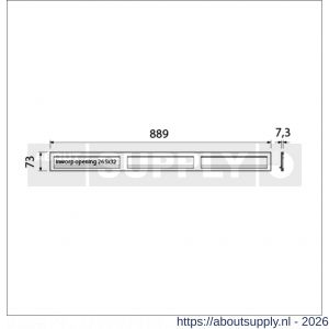 Ami DL postkast briefplaat met veer aluminium 3 delig 889 mm F1 3x 265 mm inworp 32x265 mm - S10900059 - afbeelding 2