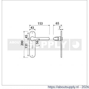 Ami LS 200/1/7-386 kruk-kruk garnituur deurkruk 386 Rota langschild 200/1/7 sleutelgat SLG 56 F1 - S10900122 - afbeelding 2