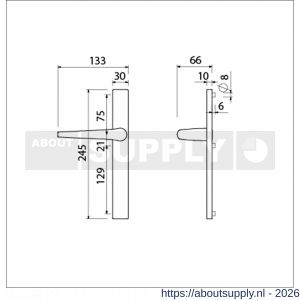 Ami 245/30-357 smalschild-kruk-kruk garnituur deurkruk 357 vastdraaibaar 245/30 blind M5 F1 - S10900136 - afbeelding 2