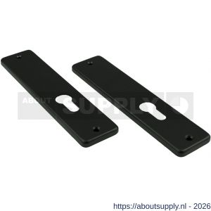 Ami 180/41 RH kortschild aluminium rondhoek zonder krukgat profielcilinder PC 55 zwart RAL 9005 structuur finish - S10900585 - afbeelding 1