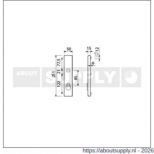 Ami VHB 251/15 KT veiligheidslangschild SKG*** kerntrekbeveiliging buitenlangschild 251/50/15 KT 85 mm F1 - S10901491 - afbeelding 2