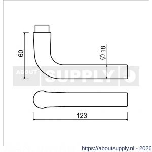 Ami 361 deurkruk aluminium deurdikte 38-42 mm F1 - S10901731 - afbeelding 2