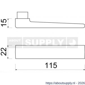 Ami 353 deurkruk stiftdeel aluminium deurdikte 38-42 mm F1 - S10900316 - afbeelding 2