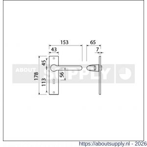 Ami KS 178/43-386 kruk-kruk garnituur deurkruk 386 Rota kortschild 178/43 sleutelgat SLG 56 F1 - S10900118 - afbeelding 2