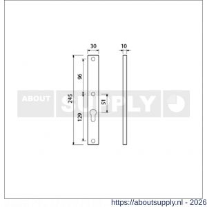 Ami 245/30 smalschild aluminium zonder krukgat profielcilinder PC 72 R5,5 F1 - S10900780 - afbeelding 2