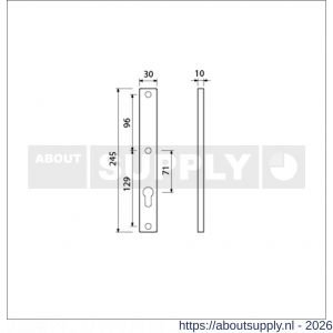 Ami 245/30 smalschild aluminium zonder krukgat profielcilinder PC 92 R5,5 F1 - S10900782 - afbeelding 2