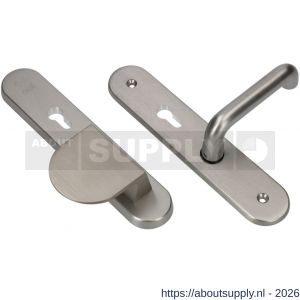 Ami VHB 250/50/1-90/83 senioren veiligheidsvoordeur-duwerlangschildgarnituur SKG** Archi Design ovaal omkeer VHB 250/50/1 profielcilinder PC 72 omkeer deurduwer 90/83 links en deurkruk 356 Irox deurdikte 38-42 mm - S10900815 - afbeelding 1