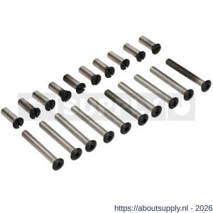 Ami deurbeslag patentbout compleet met huls zwart RAL 9005 structuur M6x45 mm schroef en huls set 10 stuks - S10901771 - afbeelding 1