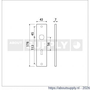 Ami 178/43 kortschild aluminium sleutelgat SLG 56 F1 - S10900538 - afbeelding 2