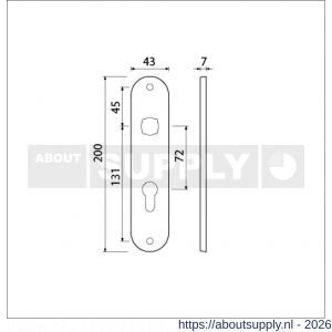 Ami 200/1/7 langschild aluminium Archi Design profielcilinder PC 72 Irox - S10900697 - afbeelding 2