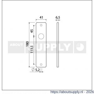 Ami 180/41 RH kortschild aluminium rondhoek blind zwart RAL 9005 structuur finish - S10900578 - afbeelding 2