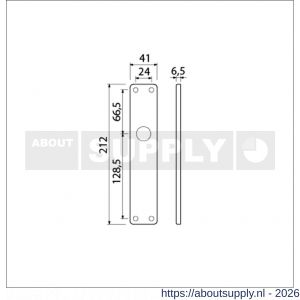 Ami 212/41 RH langschild aluminium rondhoek blind F1 - S10900628 - afbeelding 2