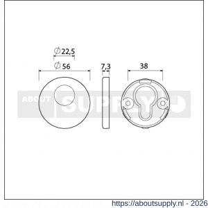 Ami Klik rond cilinderrozet aluminium RC F1 - S10900465 - afbeelding 2