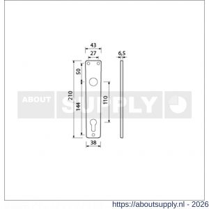 Ami 218/3 RH langschild aluminium rondhoek profielcilinder PC 110 F2 - S10900668 - afbeelding 2