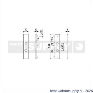 Ami VHB 251/50 veiligheidslangschild SKG*** VHB 251/50 buiten en binnen RC 22,5-73.5 F2 deurdikte 38-42 mm - S10901458 - afbeelding 2