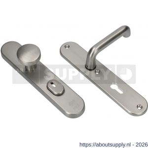 Ami VHB 250/15-169/50 KT veiligheids knop-kruk langschildgarnituur SKG*** kerntrekbeveiliging Archi Design ovaal VHB 250/15 knop 169/50 kerntrek KT 55 en deurkruk 356 profielcilinder PC 55 Irox deurdikte 38-42 mm - S10901190 - afbeelding 1