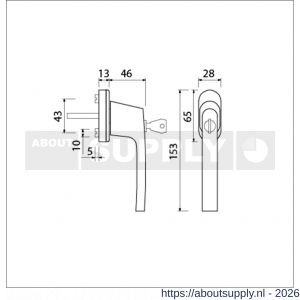 Ami VHB 812 draai-kiep raamgreep aluminium SKG** 7x32 mm F1 ovaal - S10901702 - afbeelding 2
