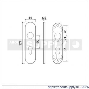Ami 177/1 Klik kortschild aluminium profielcilinder PC 55 F1 - S10900528 - afbeelding 2