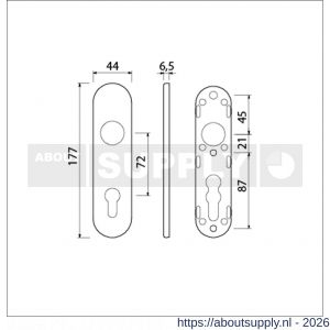 Ami 177/1 Klik kortschild aluminium profielcilinder PC 72 F1 - S10900529 - afbeelding 2