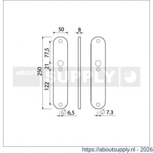 Ami 250/50/8/1 langschild aluminium blind F1 R6,5/R7,3 - S10900670 - afbeelding 2
