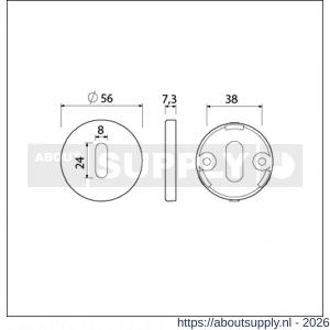 Ami Klik rond sleutelrozet Archi Design sleutelgat SLG Irox RVS look - S10900451 - afbeelding 2