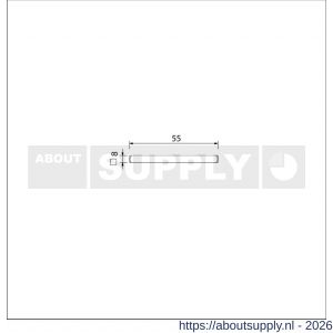 Ami toilet- en badkamersluiting WC stift vierkant 8x55 mm - S10900224 - afbeelding 2