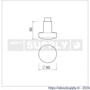 Ami 169/50 knopkruk aluminium Archi Design deurdikte 38-42 mm Irox - S10900413 - afbeelding 2