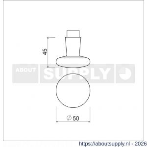 Ami 160/50 knopkruk gatdeel aluminium M6 F2 - S10900420 - afbeelding 2