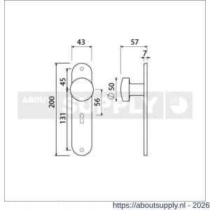 Ami 200/1/7 knoplangschild aluminium knop 169/50 vast langschild 200/1/7 sleutelgat SLG 56 F1 - S10900744 - afbeelding 2
