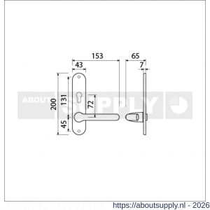 Ami LS 200/1/7-386 kruk-kruk garnituur deurkruk 386 Rota langschild 200/1/7 profielcilinder PC 72 omkeer F1 - S10900125 - afbeelding 2
