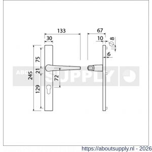 Ami 245/30-357 smalschild-kruk-kruk garnituur deurkruk 357 vastdraaibaar 245/30 profielcilinder PC 72 M5 F1 - S10900138 - afbeelding 2