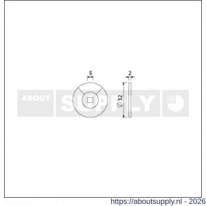Ami deurbeslag indicatieplaatje kunststof rood-wit 5 mm vlak stiftontsluiting 1/4 rood set 5 stuks - S10900218 - afbeelding 2