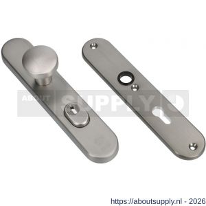 Ami VHB 250/15-169/50 KT veiligheids knop-kruk langschildgarnituur SKG*** kerntrekbeveiliging Archi Design ovaal VHB 250/15 knop 169/50 kerntrek KT 55 zonder deurkruk profielcilinder PC 55 Irox deurdikte 38-42 mm - S10901191 - afbeelding 1